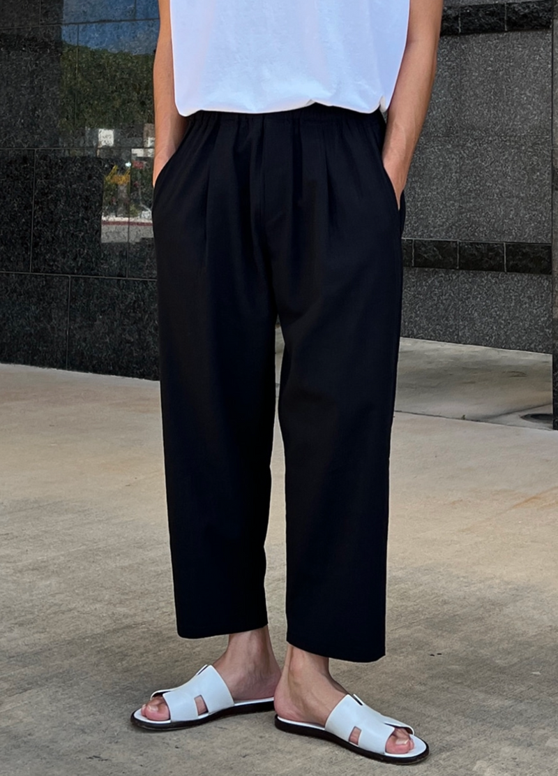 CROPPED LINEN WIDE PANTS ( 3 COLORS )