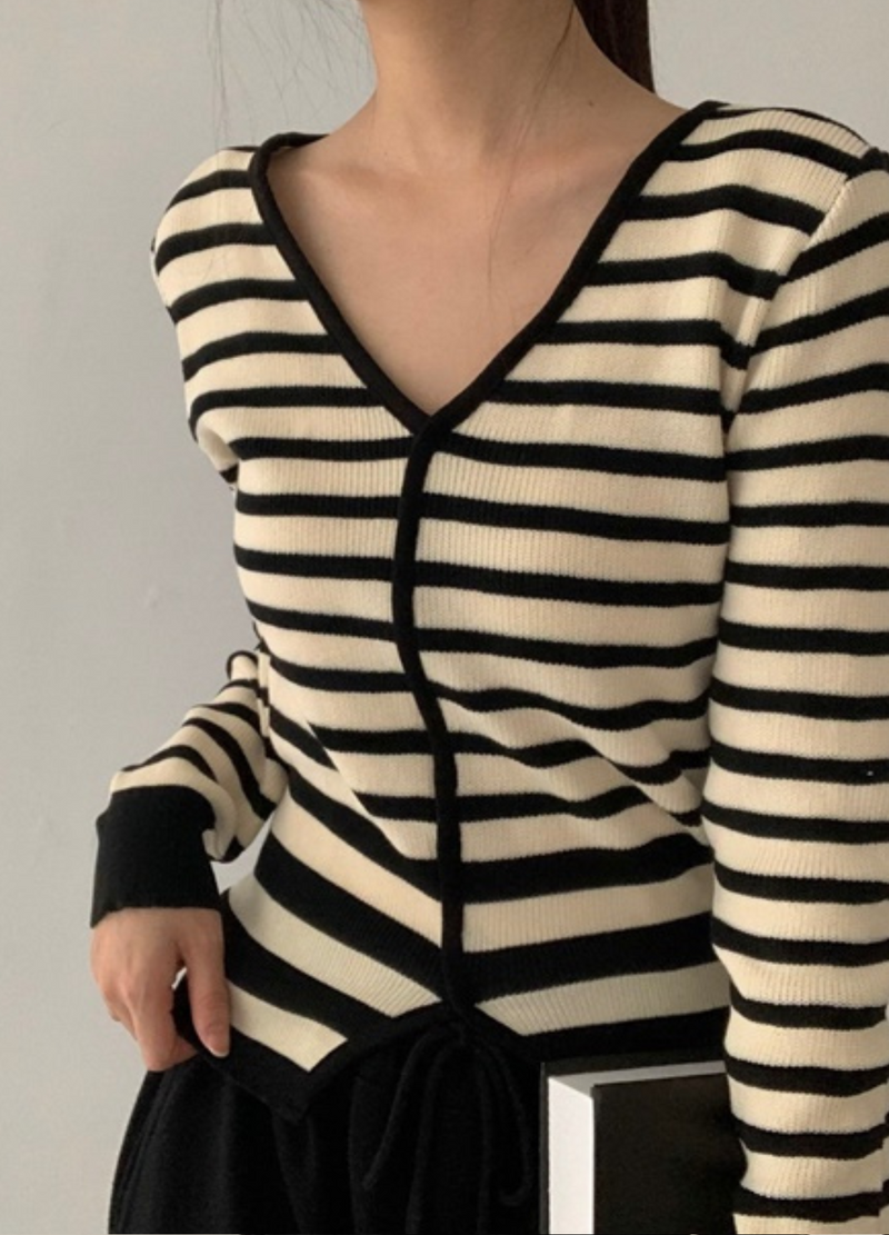 STRIPED PATTERNED CARDIGAN( 2 COLORS )