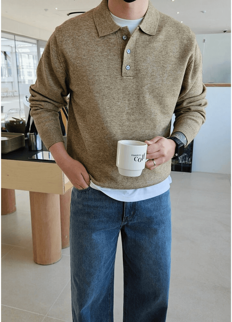 BASIC COLLAR KNIT ( 4 COLORS )