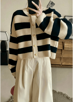 THICK STRIPE CARDIGAN ( 2 COLORS )