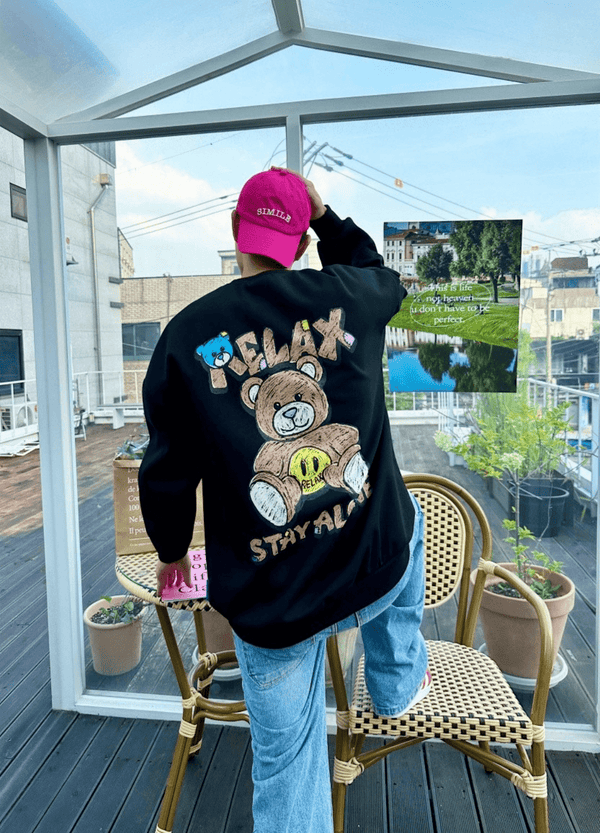 BEAR PRINTING SWEATSHIRT ( 2 COLORS )