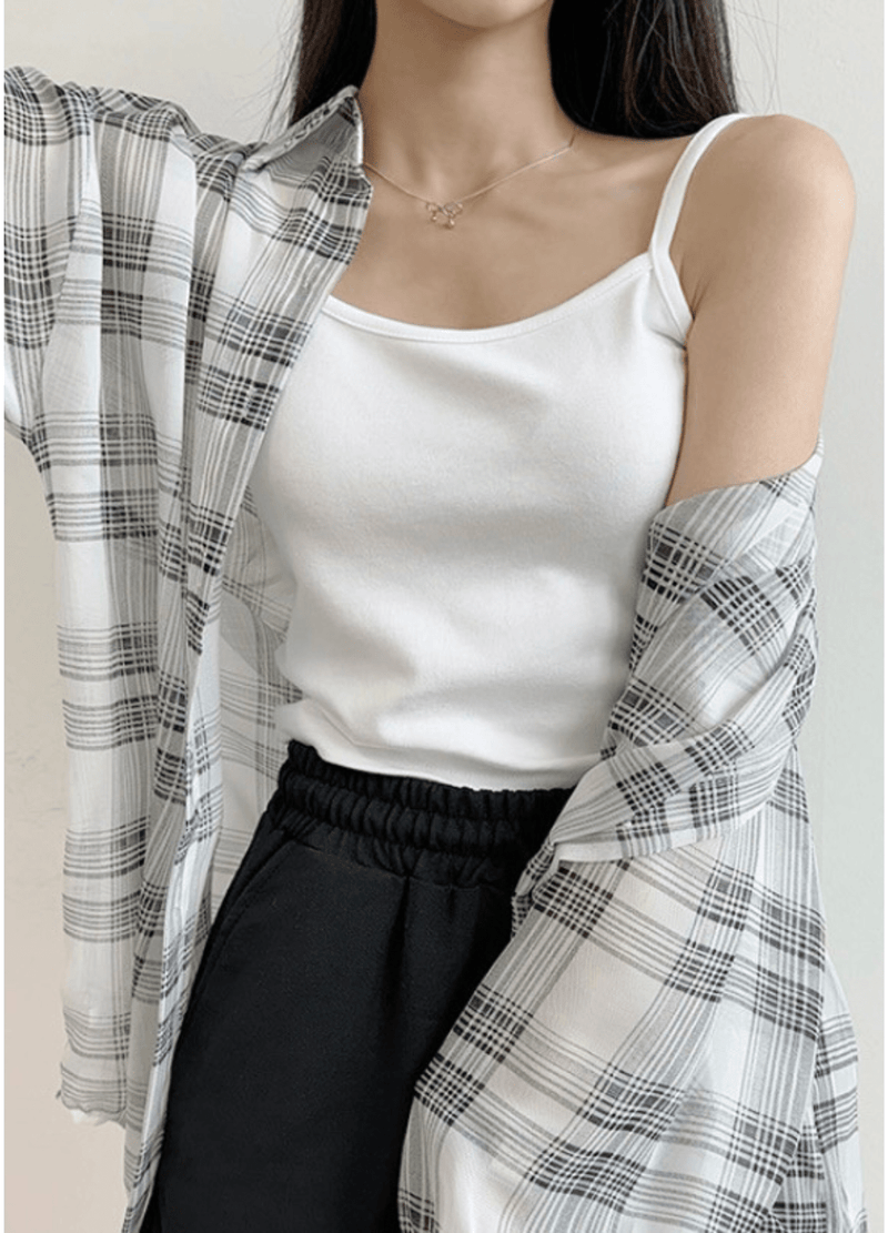 SEE-THROUGH LOOSE FIT SHIRT ( 2 COLORS )
