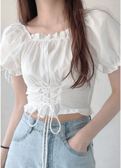 CORSET OFF-SHOULDER BLOUSE ( 3 COLORS )