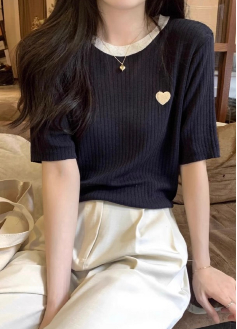 COLOR SCHEME HEART KNIT ( 2 COLORS )