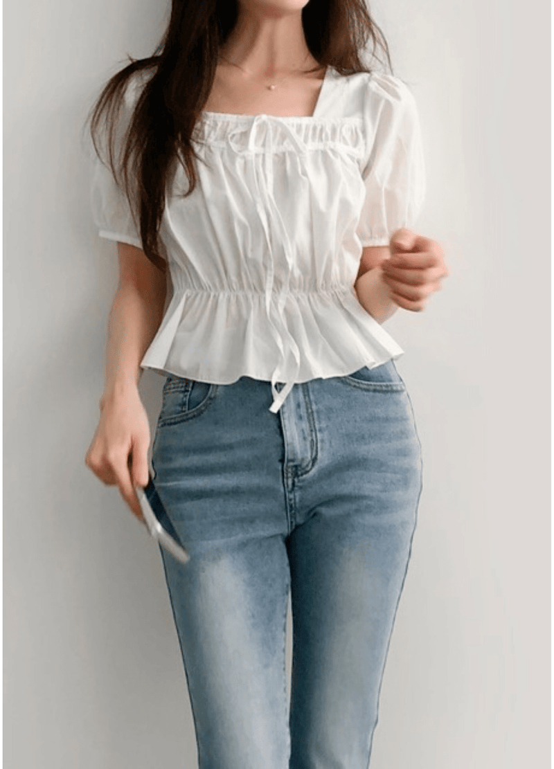 FRILL  BLOUSE ( 3 COLORS )