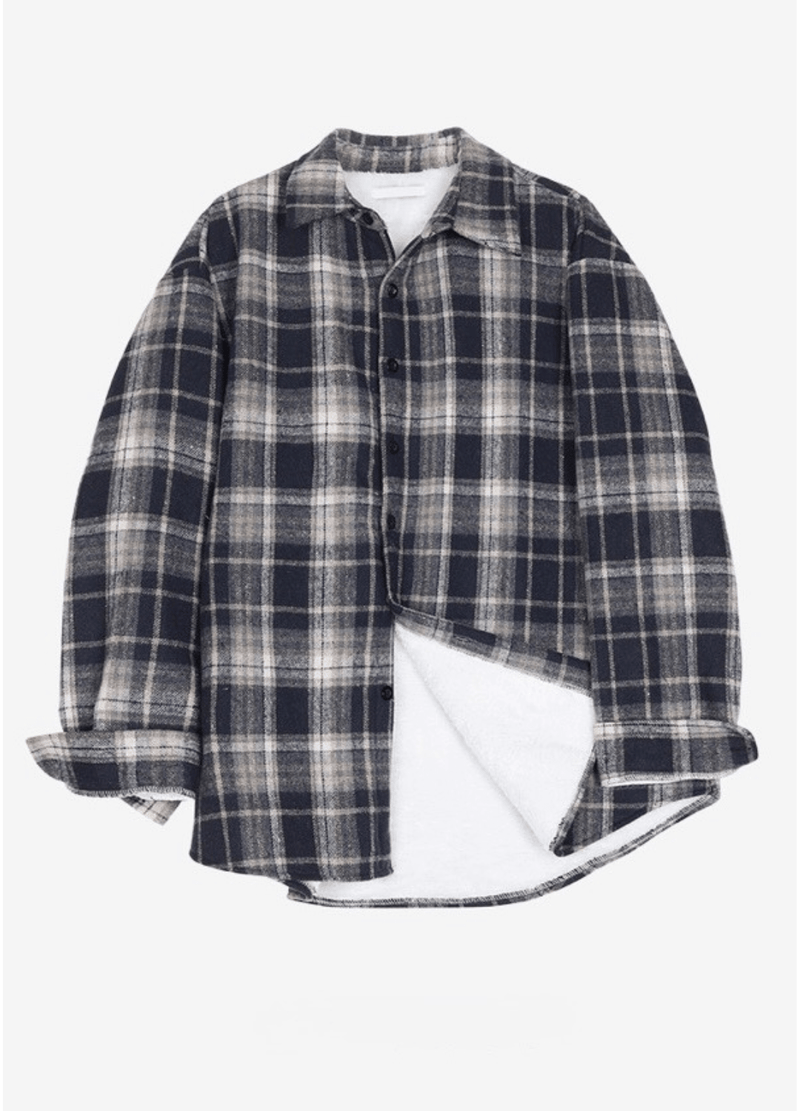 WOOLEN FLEECE-LINED SHIRTS ( 2 COLORS )
