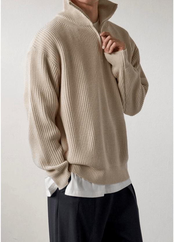 HALF ZIP SWEATER ( 3 COLORS )
