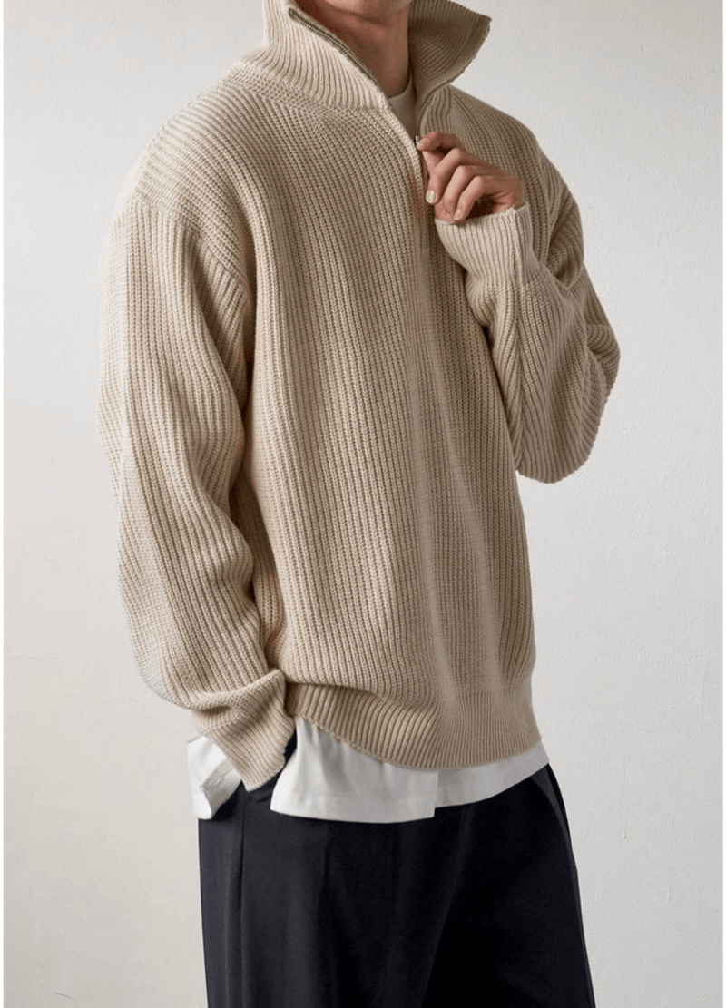 HALF ZIP SWEATER ( 3 COLORS )