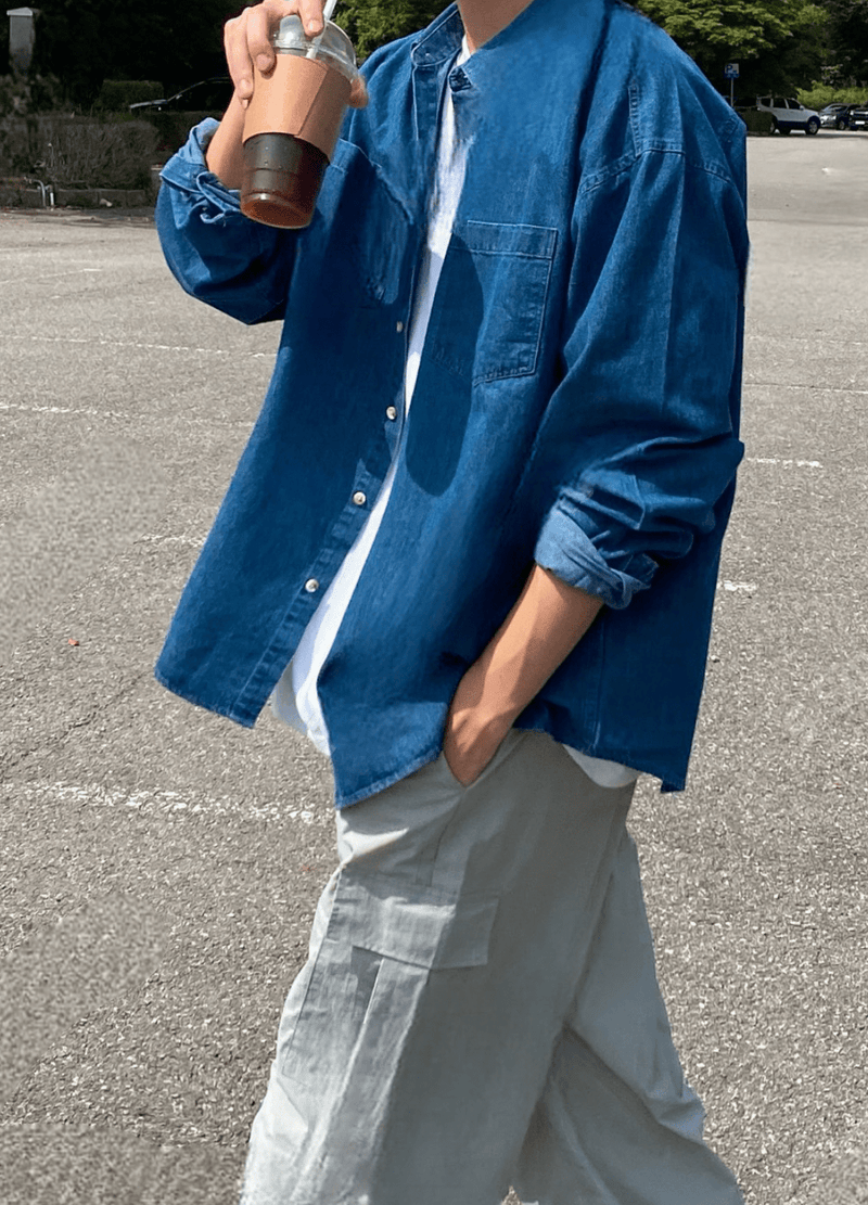 DENIM OVERSIZED SHIRTS ( 2 COLORS )