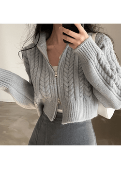 TWO-WAY CROPPED ZIP-UP ( 3 COLORS )