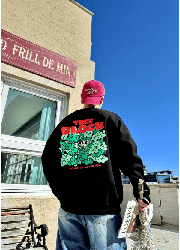TREE BLOCK  SWEATSHIRTS ( 2 COLORS )