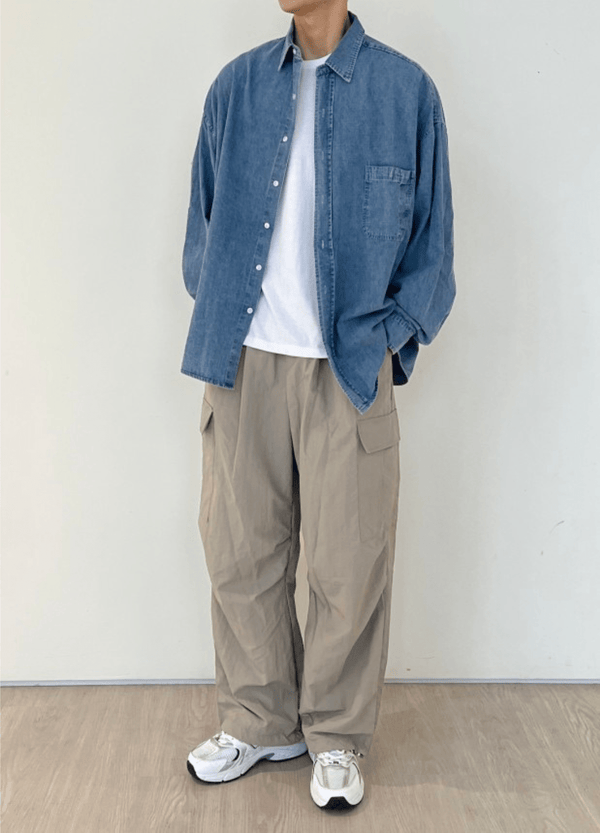 OVERSIZED WASHING DENIM SHIRTS ( 2 COLORS )