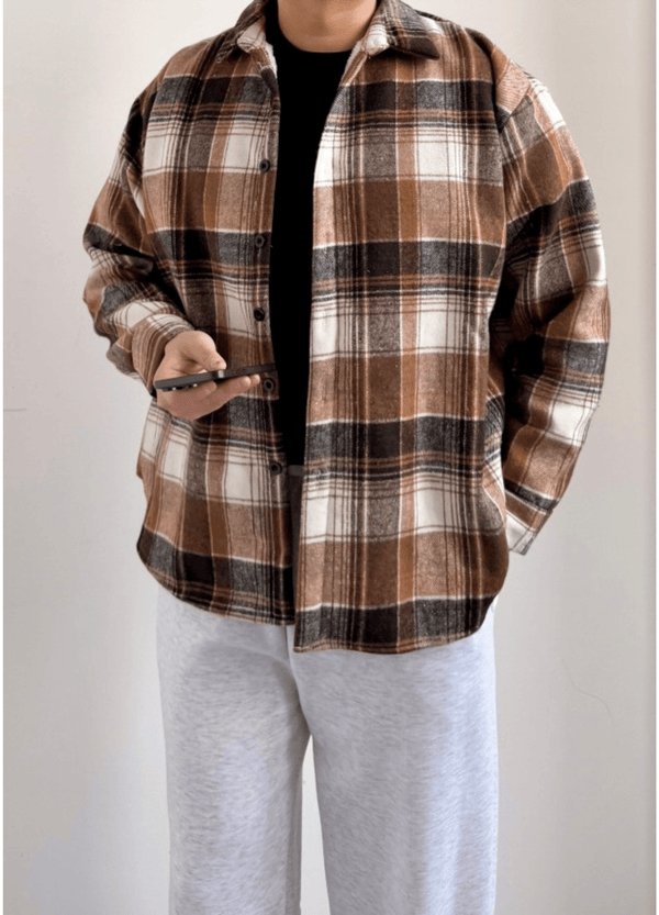 WOOLEN FLEECE-LINED SHIRTS ( 2 COLORS )