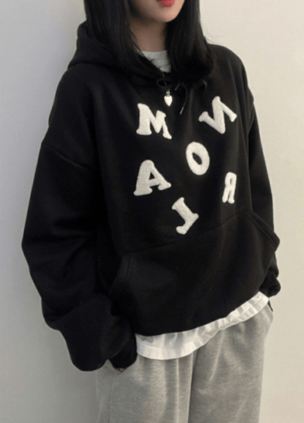 ALPHABET FLEECE-LINE HOODIE ( 2 COLORS )