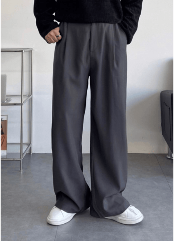 PIN-TUCK WIDE SLACKS ( 2 COLORS )