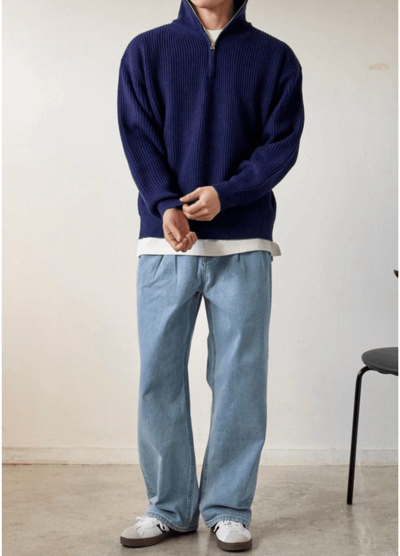HALF ZIP SWEATER ( 3 COLORS )