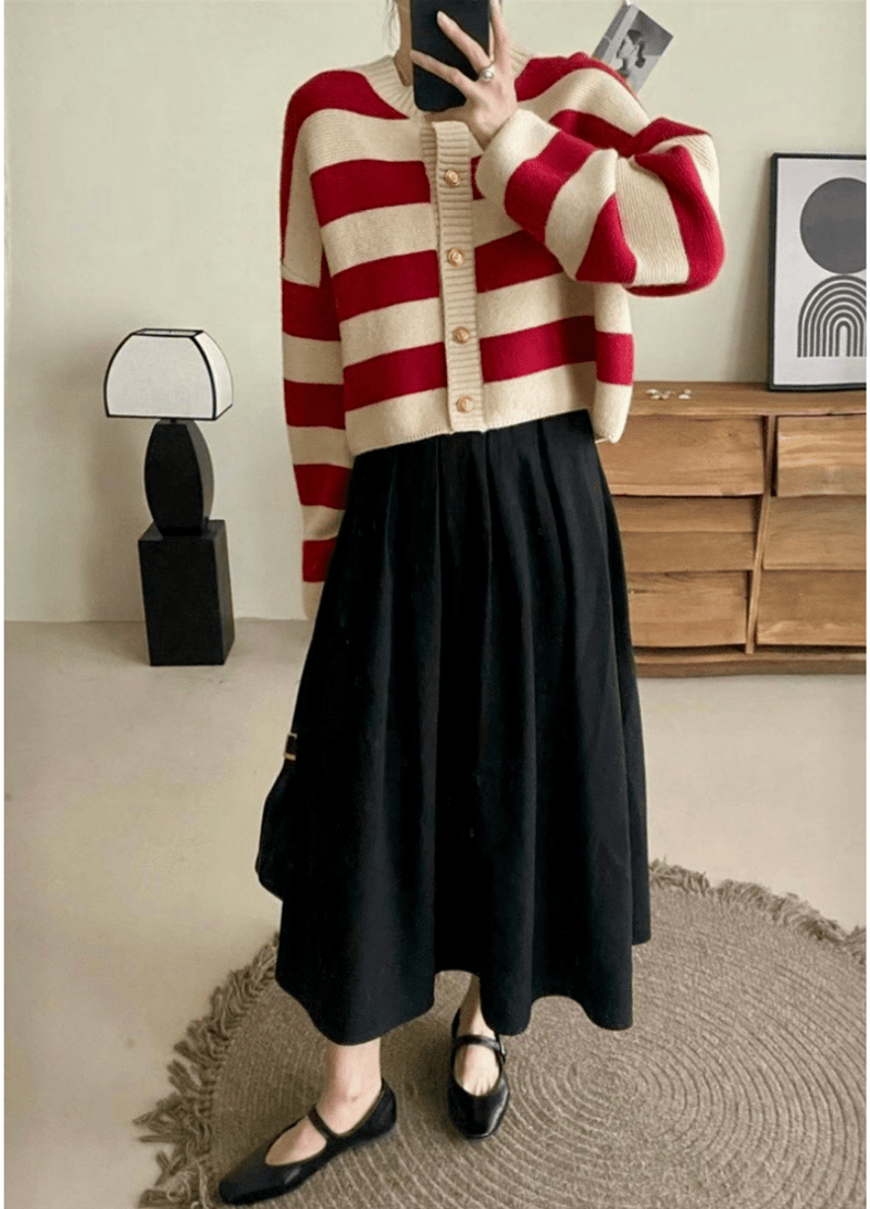 THICK STRIPE CARDIGAN ( 2 COLORS )