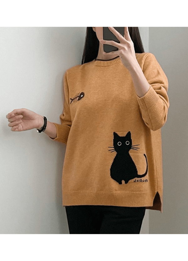 CAT JACQUARD SWEATHER ( 3 COLORS )