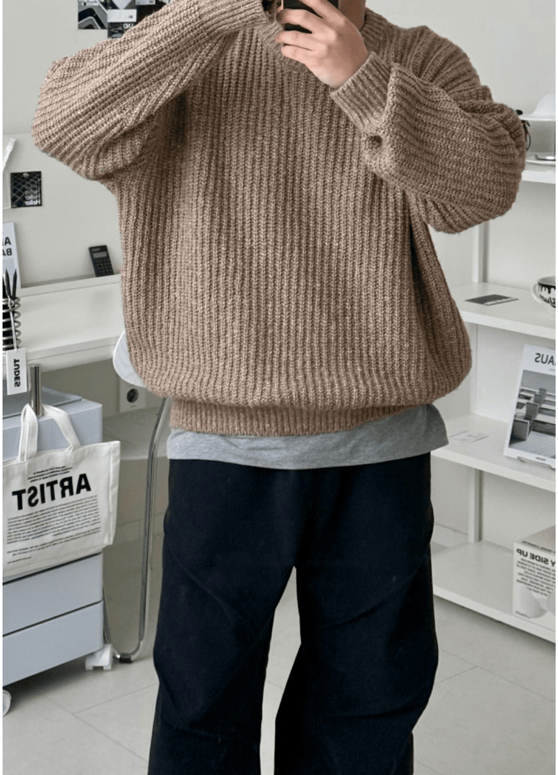 TWO-TONE HACCI SWEATER ( 2 COLORS )