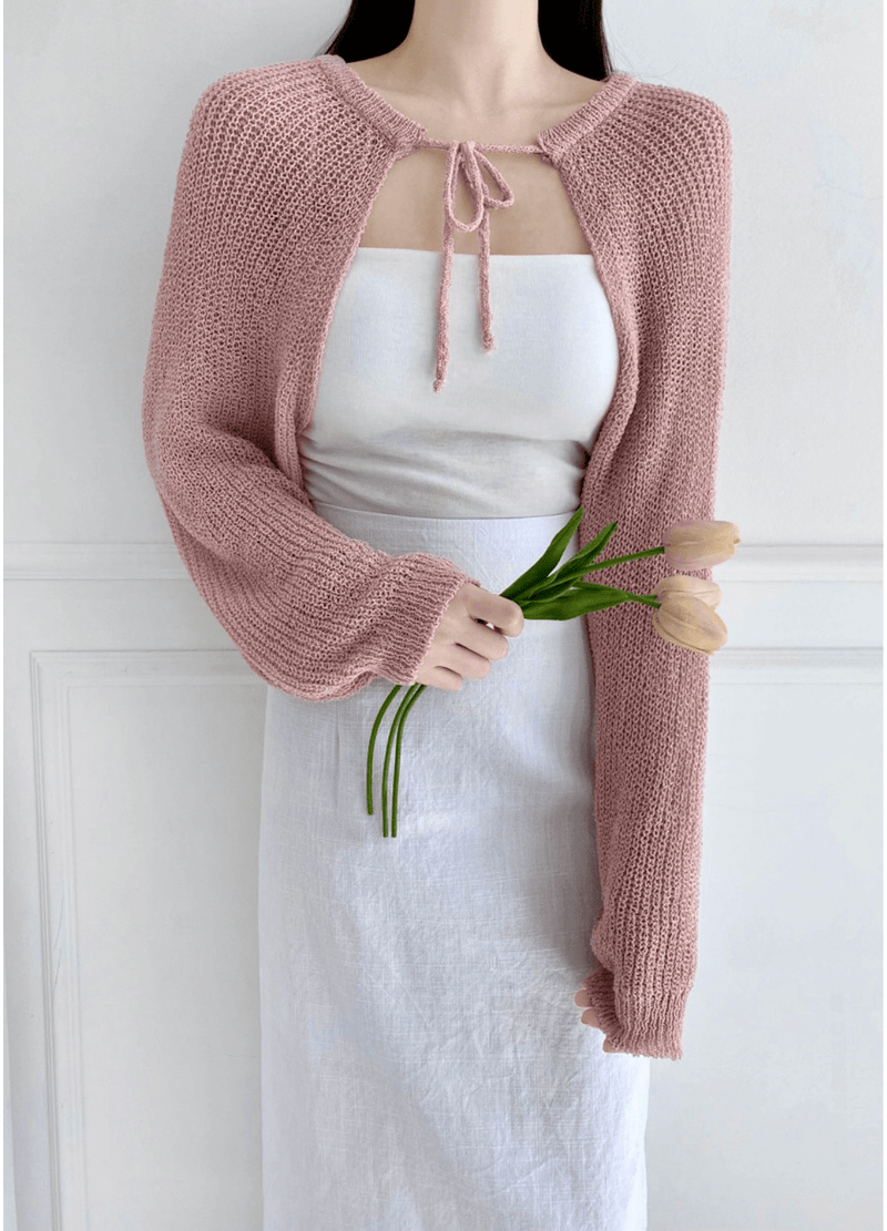 RIBBON CROP BOLERO ( 4 COLORS )