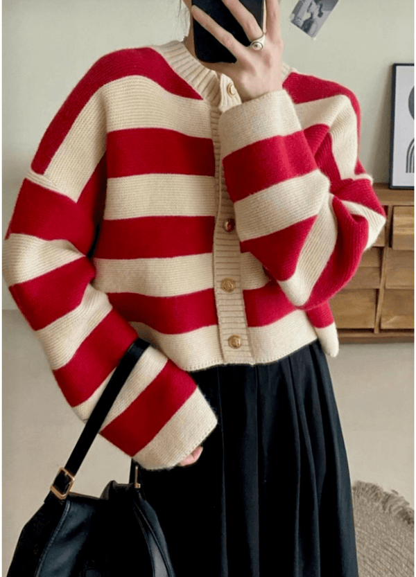 THICK STRIPE CARDIGAN ( 2 COLORS )