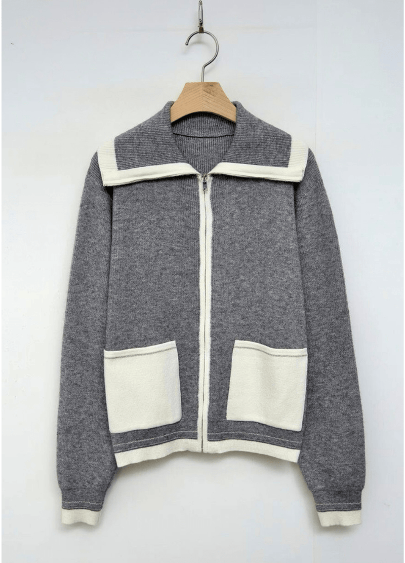 HIGH NECK ZIP KNIT ( 3 COLORS )