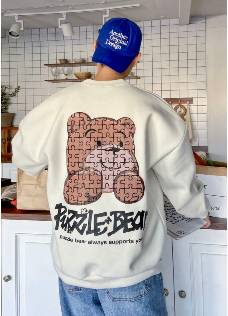 PUZZLE BEAR SWEATSHIRT ( 2 COLORS )