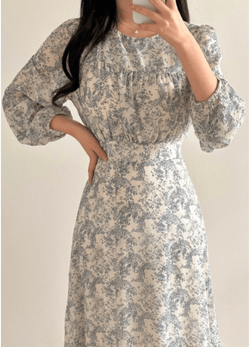 FLORAL PRINTED LONG DRESS( 2 COLORS )