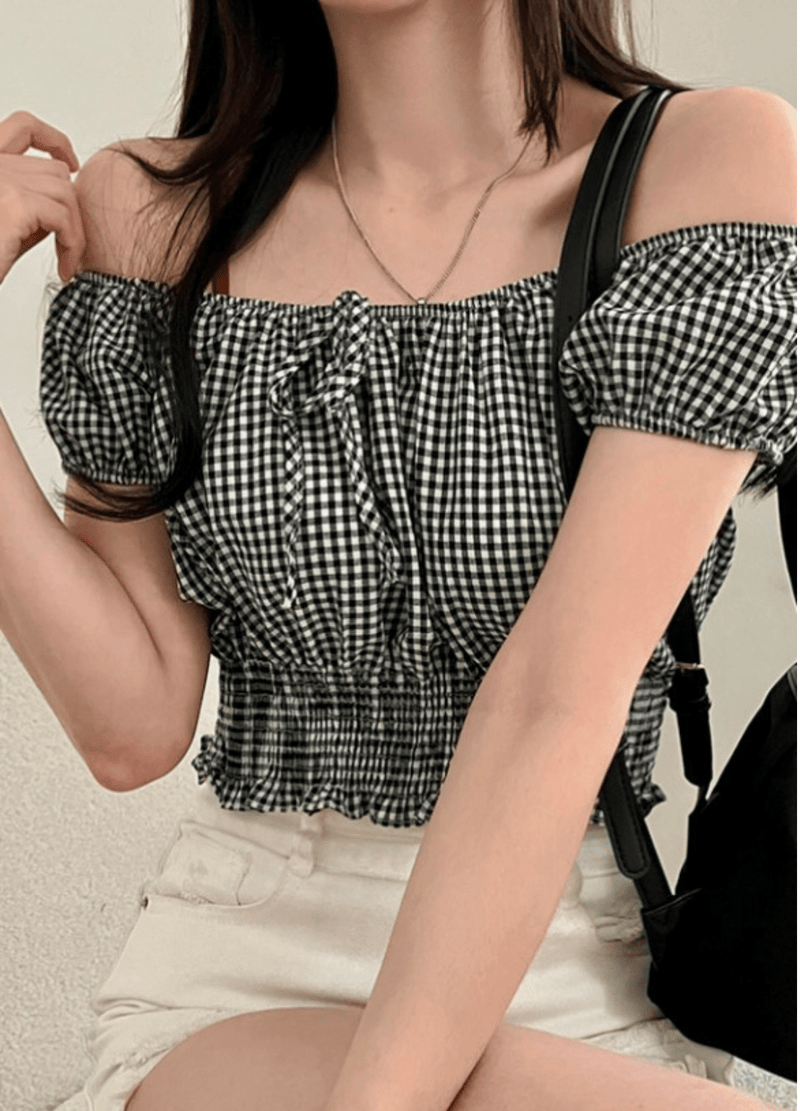 CROP RIBBON BLOUSE ( 3 COLORS )