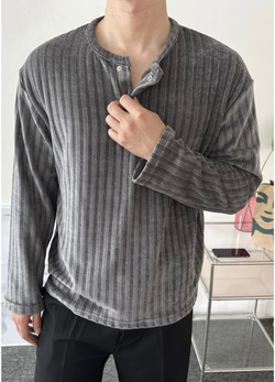 VELVET HENRY NECK KNIT ( 2 COLORS )