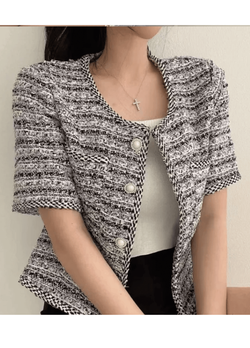 TWEED SHORTSLEEVED JACKET ( 3 COLORS )