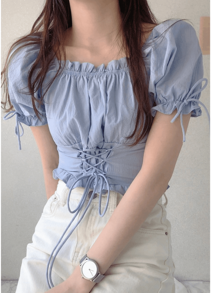CORSET OFF-SHOULDER BLOUSE ( 3 COLORS )