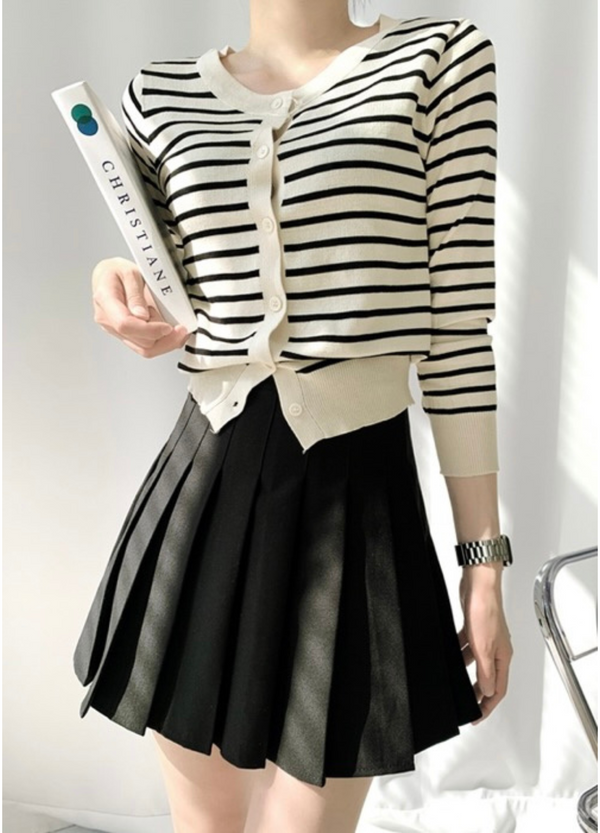 SLIM FIT STRIPE CARDIGAN ( 2 COLORS )