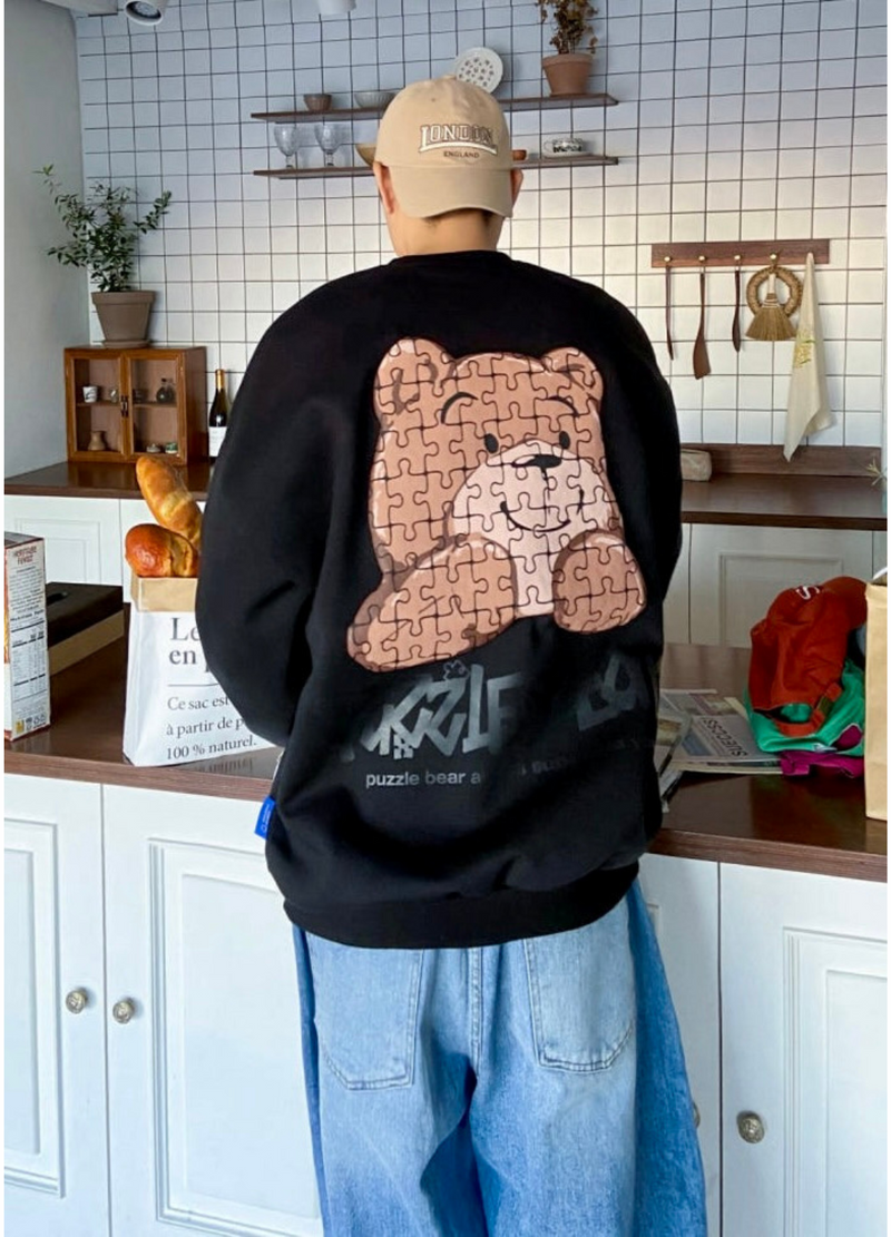 PUZZLE BEAR SWEATSHIRT ( 2 COLORS )