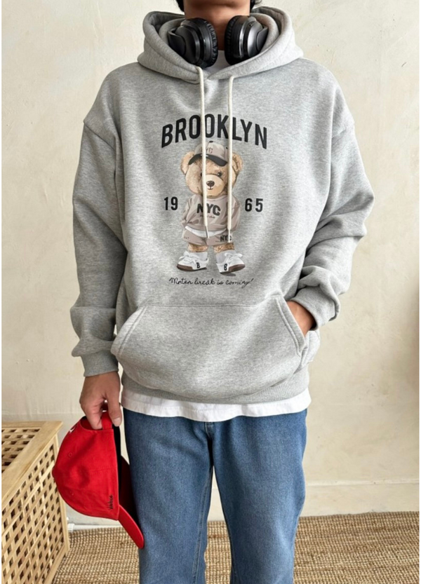 BKLYN BEAR HOODIE ( 2 COLORS )