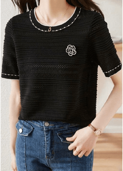 SEE-THROUGH FLOWER KNIT ( 2 COLORS )