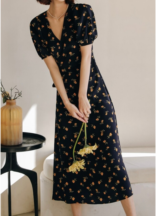 FLORAL PATTERN LONG DRESS