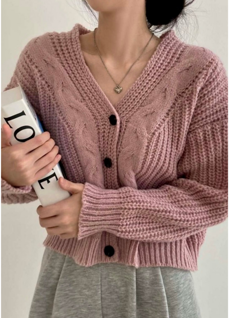 DAILY CABLE KNIT CARDIGAN ( 2 COLORS )