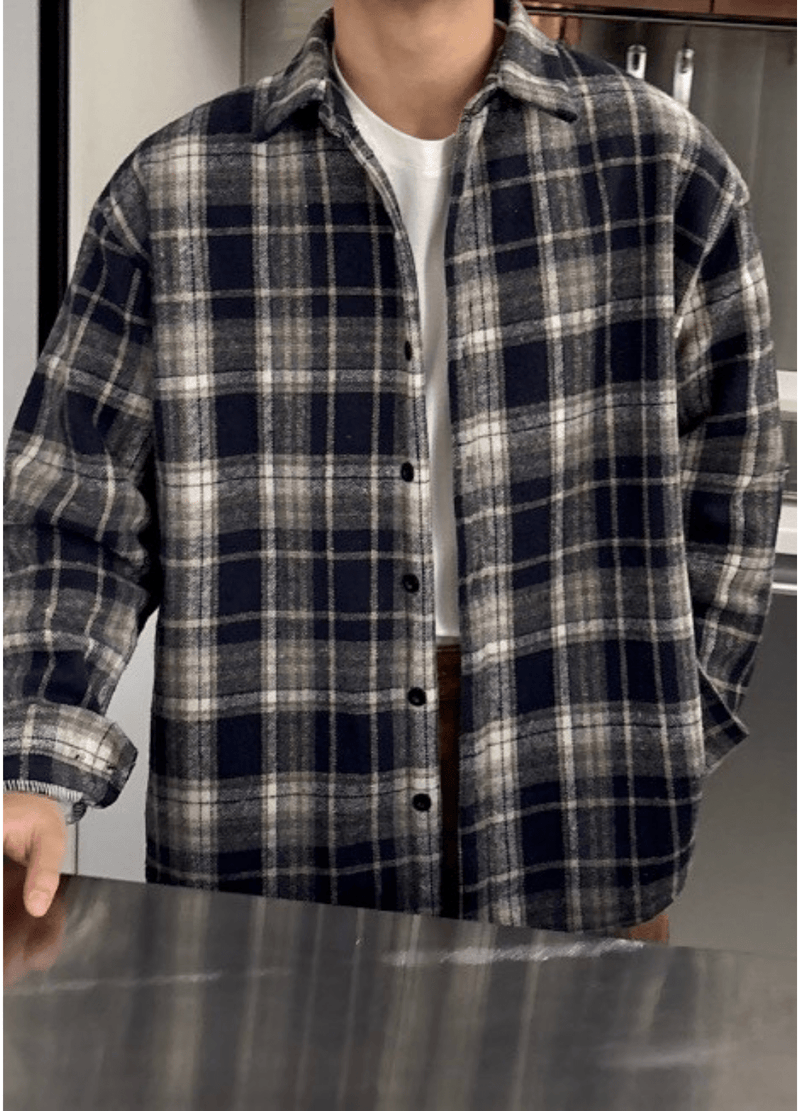 WOOLEN FLEECE-LINED SHIRTS ( 2 COLORS )