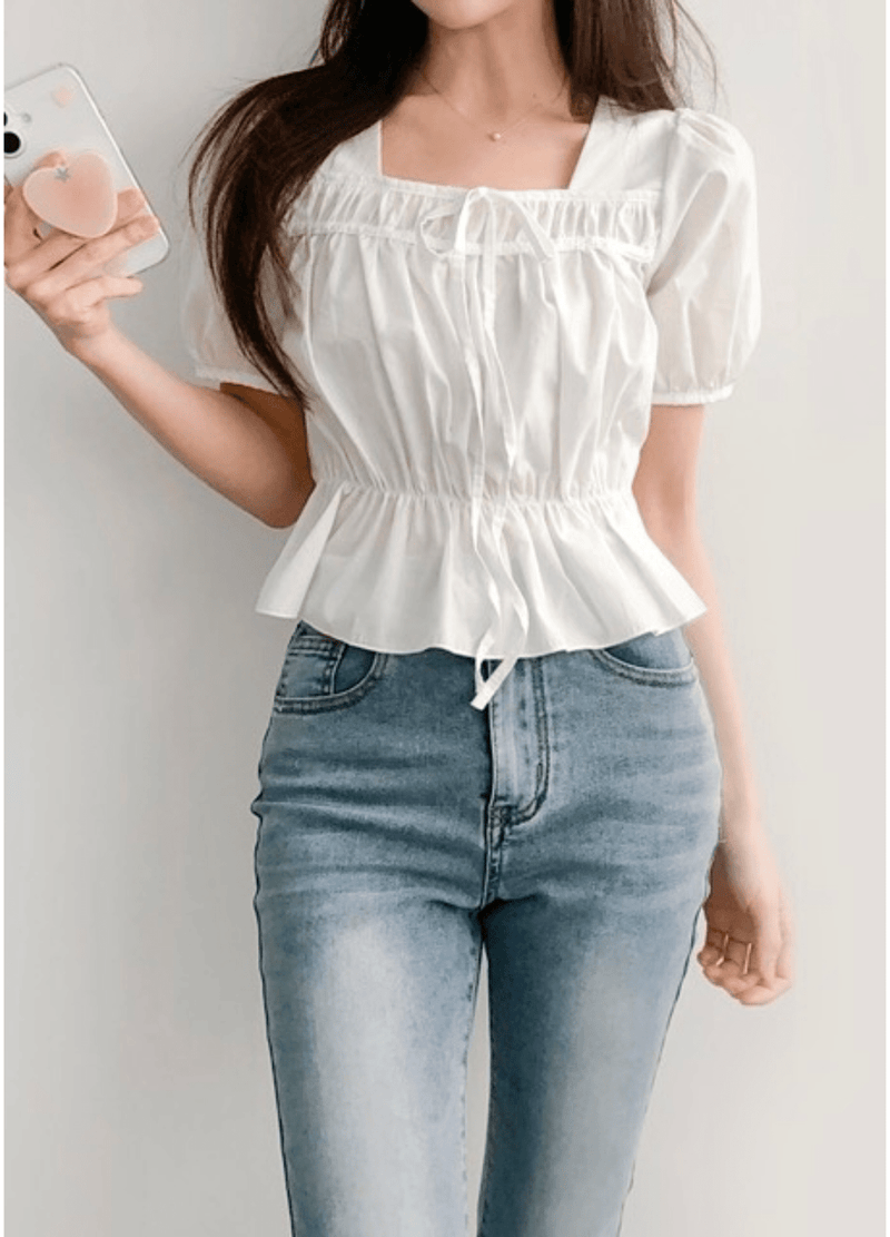FRILL  BLOUSE ( 3 COLORS )