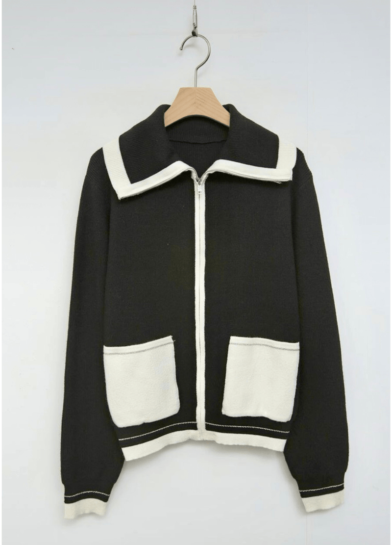 HIGH NECK ZIP KNIT ( 3 COLORS )