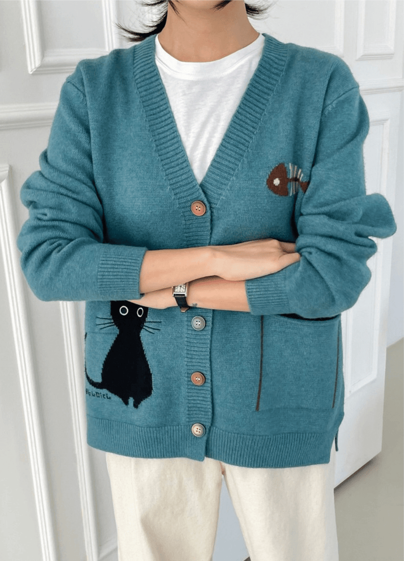 LOVELY KITTY CARDIGAN ( 2 COLORS )