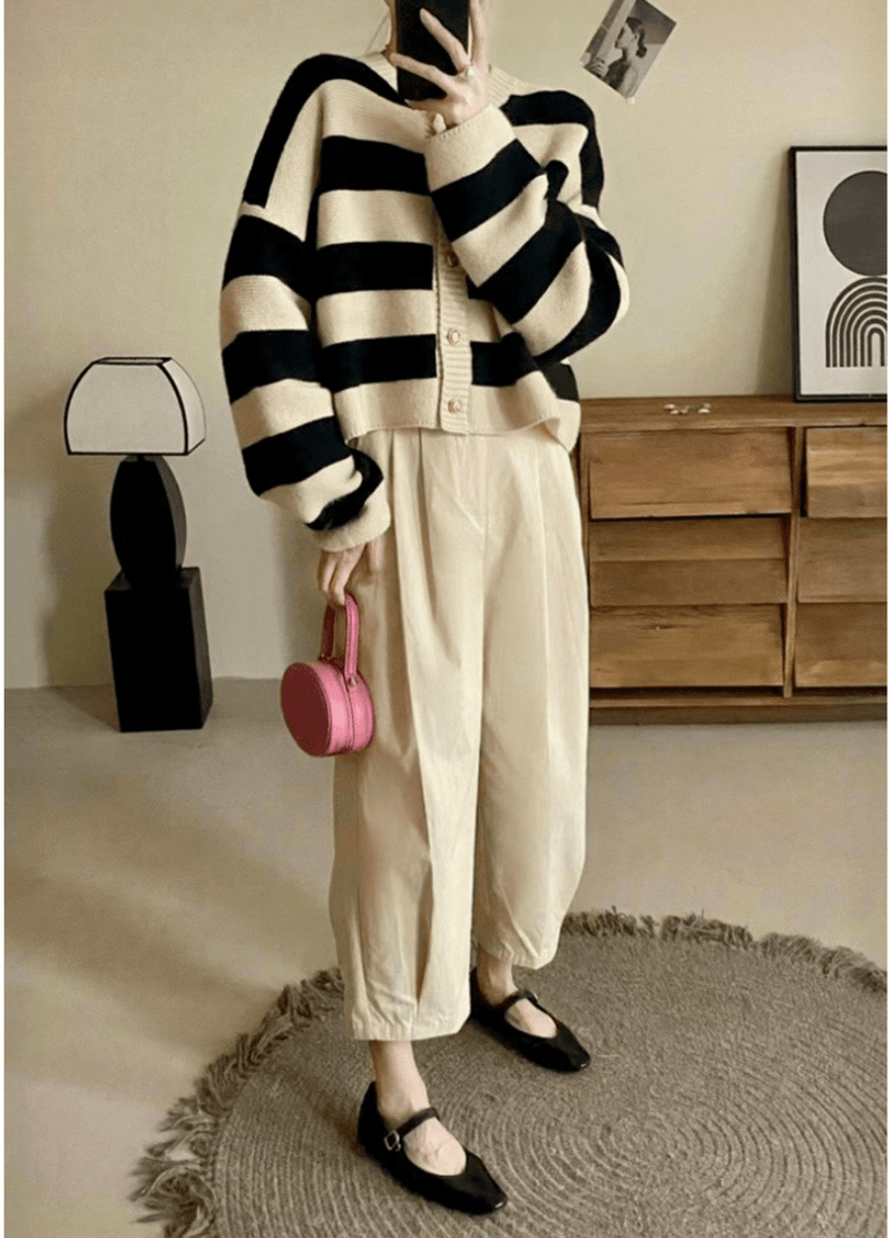 THICK STRIPE CARDIGAN ( 2 COLORS )
