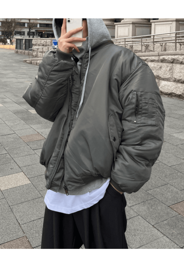 OVERSIZED MA-1 HOODIE JACKET ( 2 COLORS )