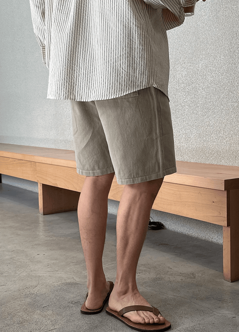 WIDE-FIT COTTON SHORTS  ( 3 COLORS )