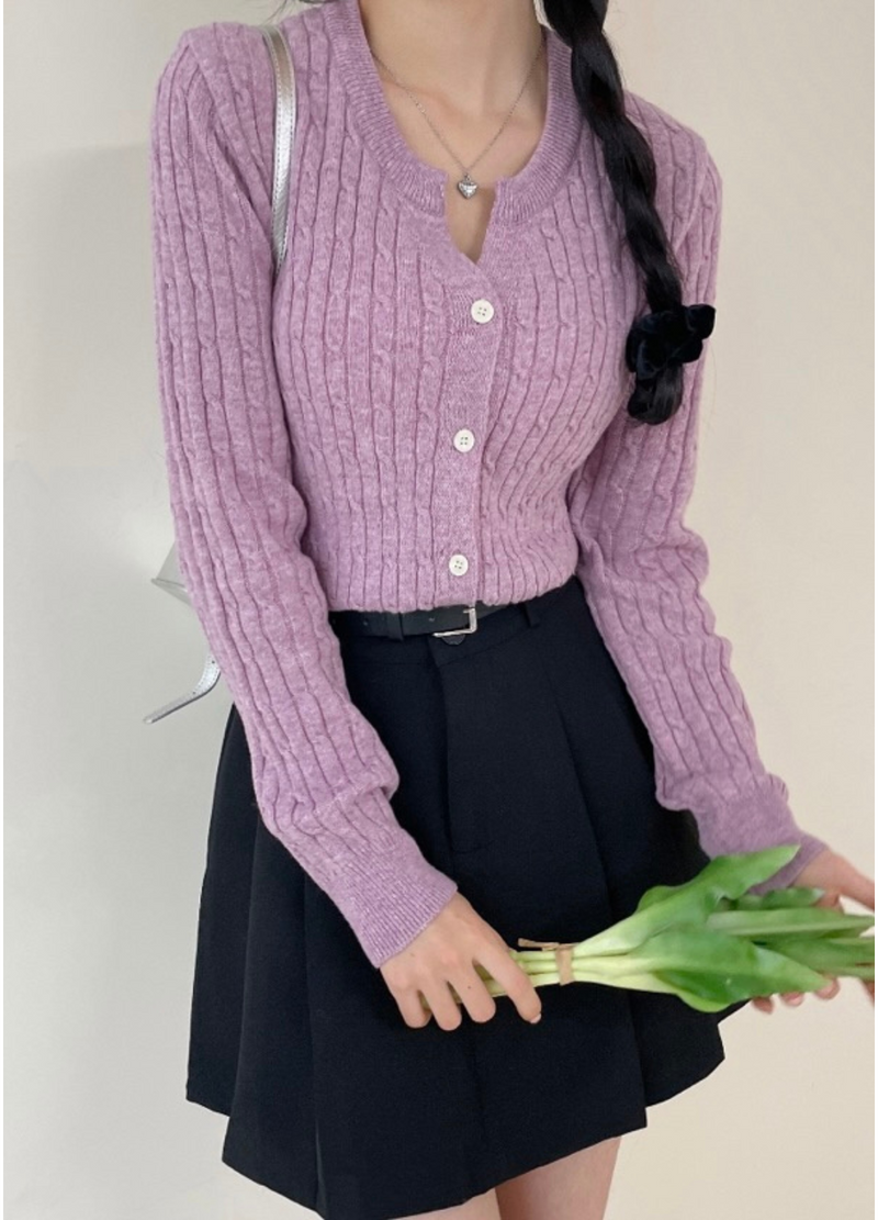 CABLE KNIT CARDIGAN ( 2 COLORS )