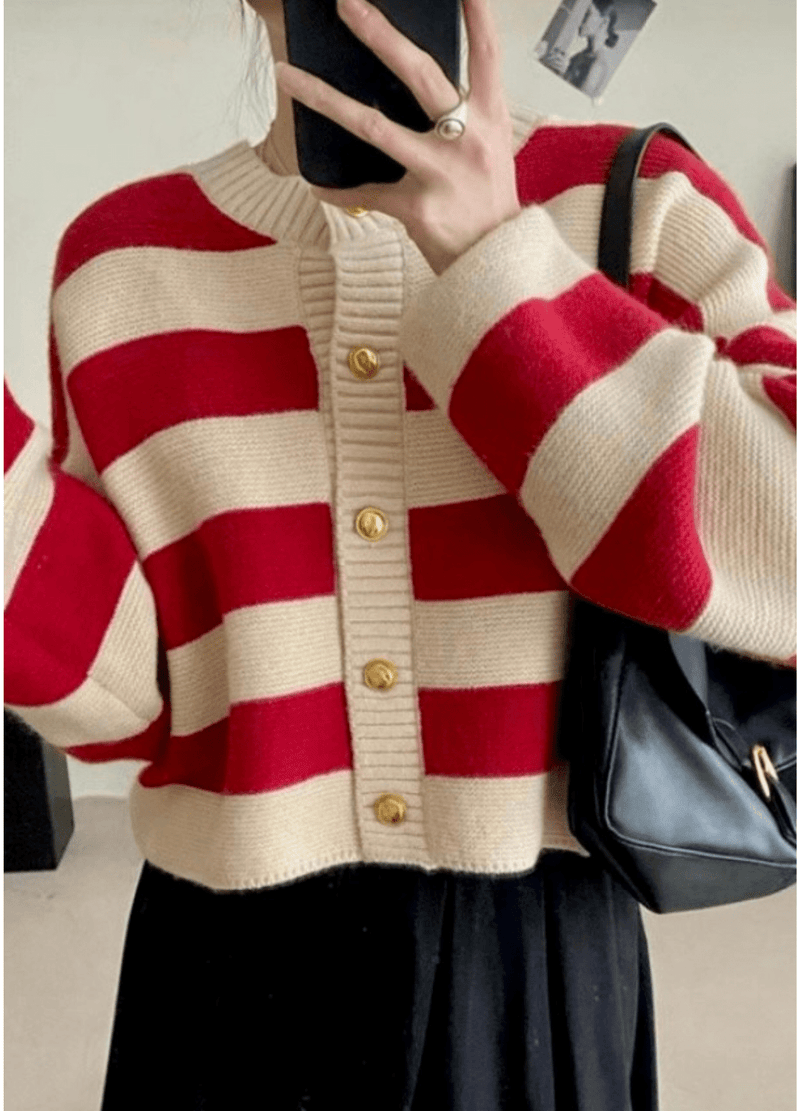 THICK STRIPE CARDIGAN ( 2 COLORS )