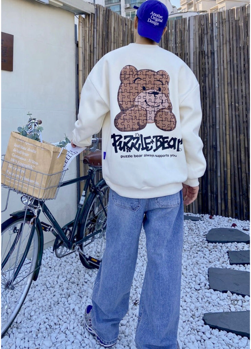 PUZZLE BEAR SWEATSHIRT ( 2 COLORS )