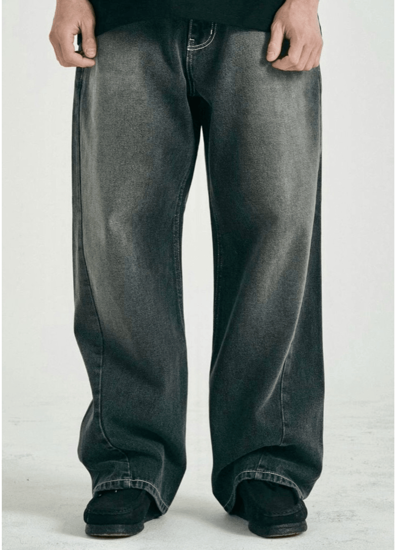 TWISTED BAGGY JEANS ( 2 COLORS )