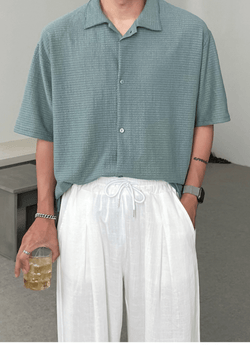 LINEN SHORT SLEEVE SHIRTS ( 2 COLORS )